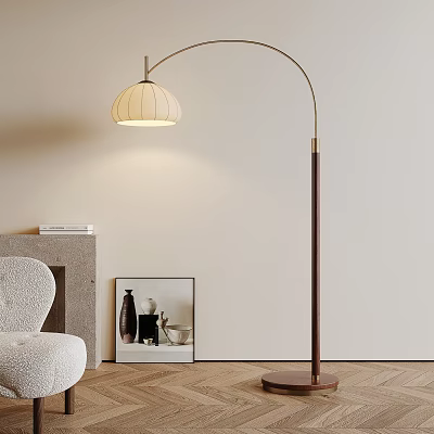 Modern Floor Lamp In Cozy Living Room Interior 3d model