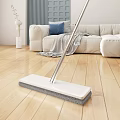 White Flat Mop with Microfiber Pad for Effective Hardwood Floor Home Cleaning