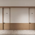 Modern Elevator Hallway Interior With White Walls Wooden Trim And Marble Floor
