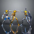 Anime Saint Seiya Action Figures in Gold Silver Blue Armor Poses