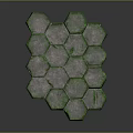 Green And White Hexagonal Blocks Forming Stacked Honeycomb Like Structure 3d model