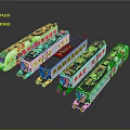 modern train light rail subway high-speed rail 3d model