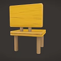 Modern children's chair triangle stool 3d model