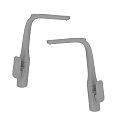 Two Modern Stainless Steel Faucets With Curved Spout And Handle Design