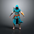 Blue Hooded Jacket With Gold Decorative Details For Casual Daily Wear