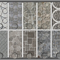 Modern mosaic floor tile 3d model