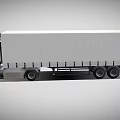 White Modern Semi Truck With Long Cargo Trailer And Commercial Design