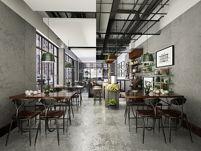 INDUSTRIAL LOFT RESTAURANT 3d model