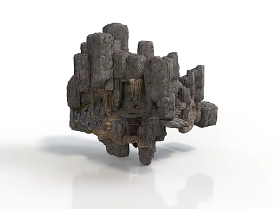 Intricate Rock Scene Component With Uneven Rocky Surfaces And Small Passages 3d model