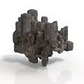 Intricate Rock Scene Component With Uneven Rocky Surfaces And Small Passages