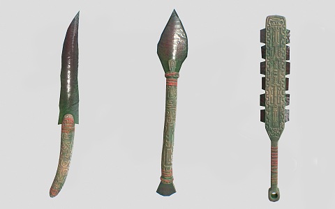 Retro Maya Weapons Maya Civilization 3d model