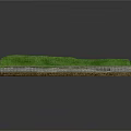 Detailed Terrain 3D Model Featuring Green Vegetation Winding Road and Building Structure 3d model