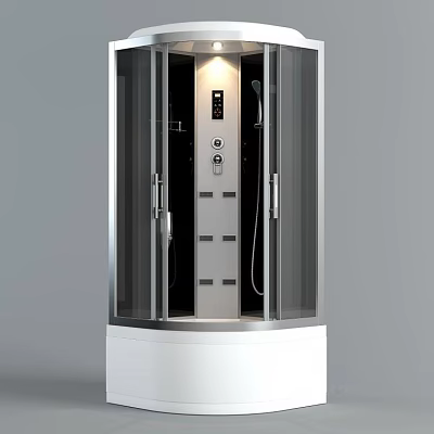 Shower Sauna Modern Design With Transparent Glass Door And Control Panel 3d model