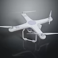 White Quadcopter Drone With Four Propellers And Landing Gear Design 3d model