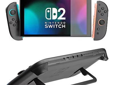 Nintendo Switch OLED Digital Gaming Console With Detachable Joy Con Controllers And Adjustable Stand 3d model