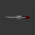 Silver Metallic Revolver With Red Black Grip And Polished Tactical Design