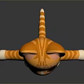 Cartoon Style Orange And White Cat With Big Eyes Whiskers In Standing Pose