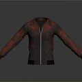 Red And Black Plaid Jacket With Zipper Closure And Long Sleeves Design