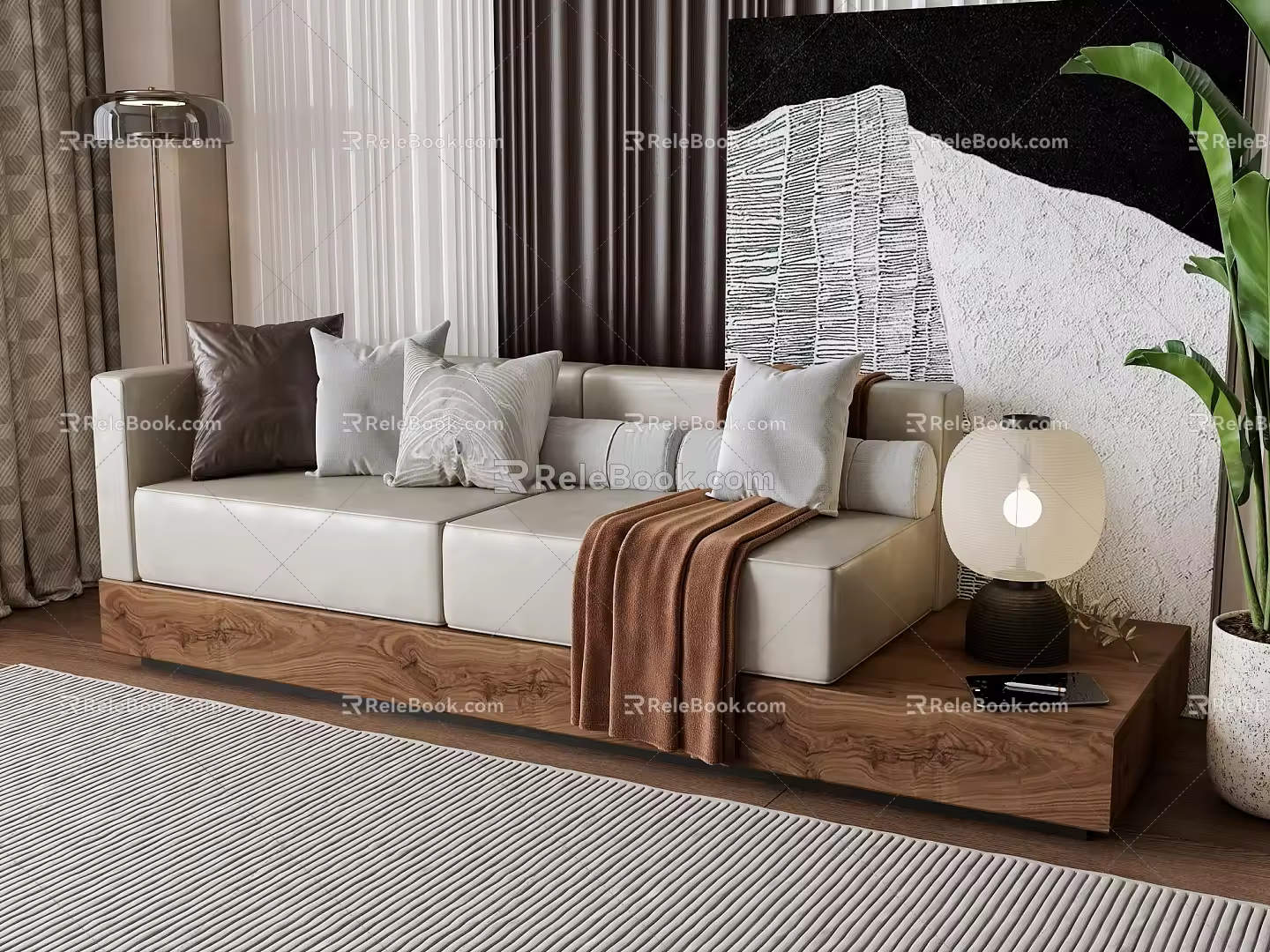 Wind double sofa 3d model