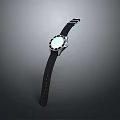 Modern Wrist Watch With Black Strap And Illuminated Round Dial Design