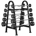 Sturdy Weight Dumbbell Storage Rack With Multiple Dumbbells For Gym Equipment 3d model