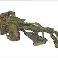 Rustic Natural Moss Covered Tree Root Decorative Ornament For Home Garden