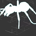 Detailed 3D Ant Model With Metallic Texture And Extended Legs On Dark Background