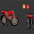 Two Red Motorcycles With Classic Design And Shiny Body Details