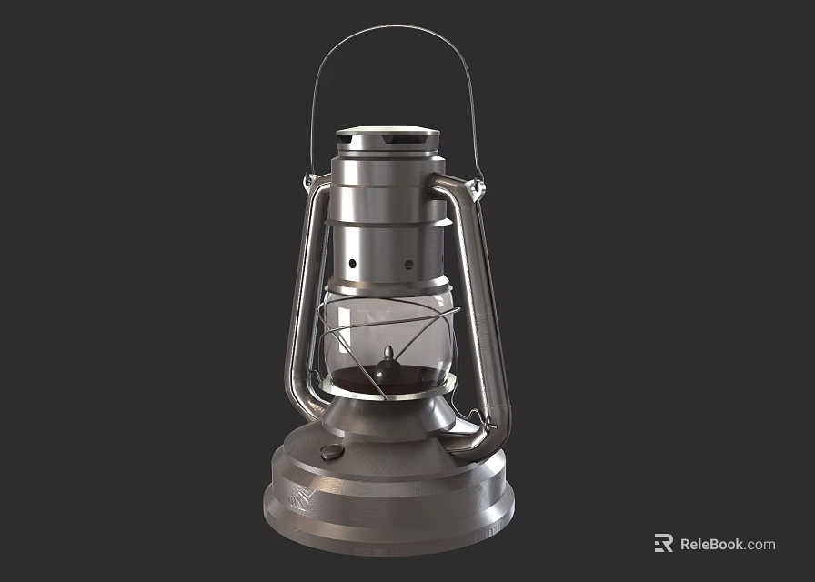 Vintage Metal Candle Lamp With Handle And Classic Design For Home Decor 3d model 