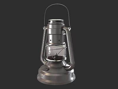 Vintage Metal Candle Lamp With Handle And Classic Design For Home Decor 3d model