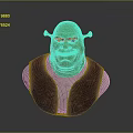 Shrek Fantasy Creature Detailed Bust Sculpture With Green Skin Large Ears And Brown Vest