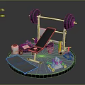 Home Gym Fitness Equipment Set With Barbell Bench Press Dumbbells Yoga Mat And Protein Container