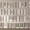 White Swing Doors With Various Interior Designs And Glass Panels For Home Use