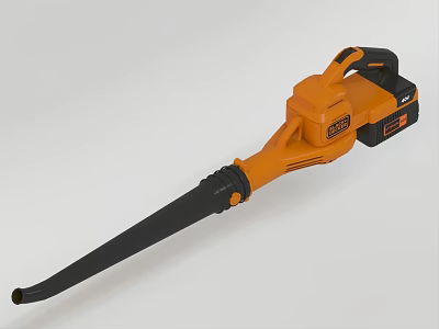 Industrial Electric Handheld Blower with Orange and Black Design for Efficient Cleaning Tasks 3d model
