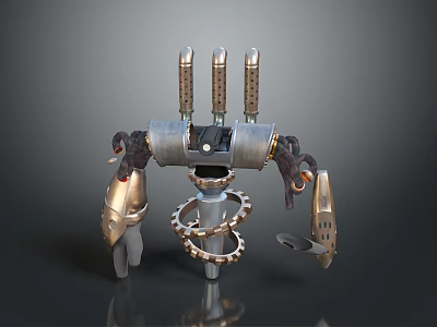 Game Movie Robot Character With Mechanical Design And Metallic Gear Structures 3d model