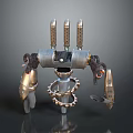 Game Movie Robot Character With Mechanical Design And Metallic Gear Structures