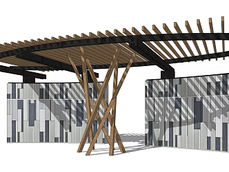 Modern gallery structure 3d model