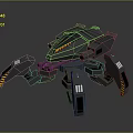 Turret Turntable Railgun Sci-fi Tower Defense Game Tower Defense Sci-fi Turret Game Turret Game Battery 3d model