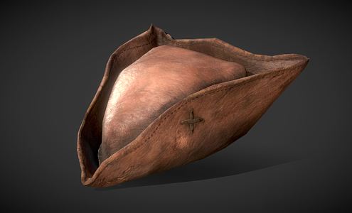 Modern hat triangle pirate hat 3d model