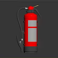 Red Fire Extinguisher With Gray Nozzle Bracket Handle And Reflective Base