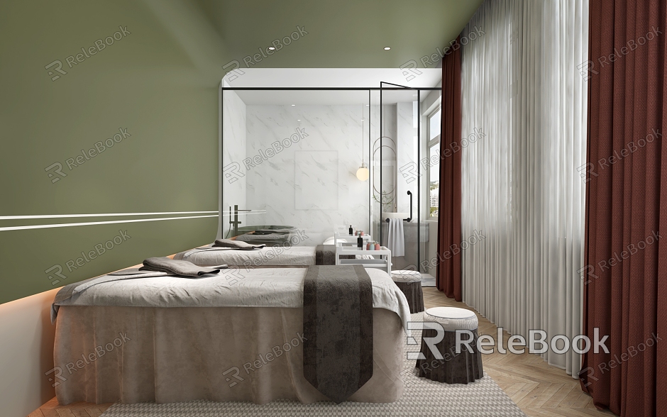 Modern spa massage room model