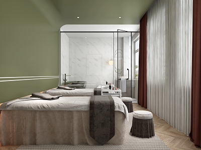 Modern spa massage room model