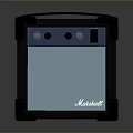 Marshall Portable Speaker With Black Blue Design And Control Panel Sticker
