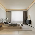 Modern Bedroom Interior Design With Soft Upholstered Headboard Built In Wardrobe And Pendant Light