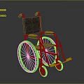 Ergonomic Medical Wheelchair With Red Frame Black Seat Armrests And Durable Wheels