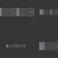 Gray Conical Industrial Equipment With Textured Surfaces And Four Units