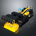 Heavy Duty Mining Excavator With Black Yellow Body Crawler Tracks And Cutting Head