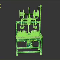 Industrial Manufacturing Machine With Green Frame Multiple Metal Spools And Control Panel System