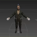 Male 3D Character Model With Rigged Pose And Historical Costume Details