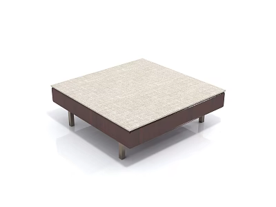 Modern Square Coffee Table With Wooden Frame Fabric Top And Metal Legs 3d model